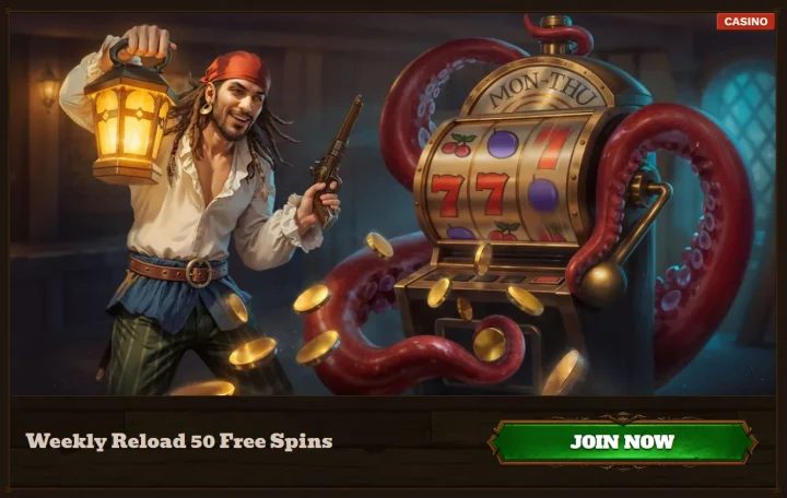 Slot-lobby van fatpirate casino met de hoofdspellen