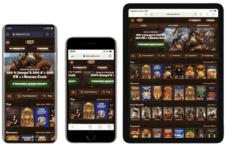 Mobiele weergave van meningen over FatPirate casino